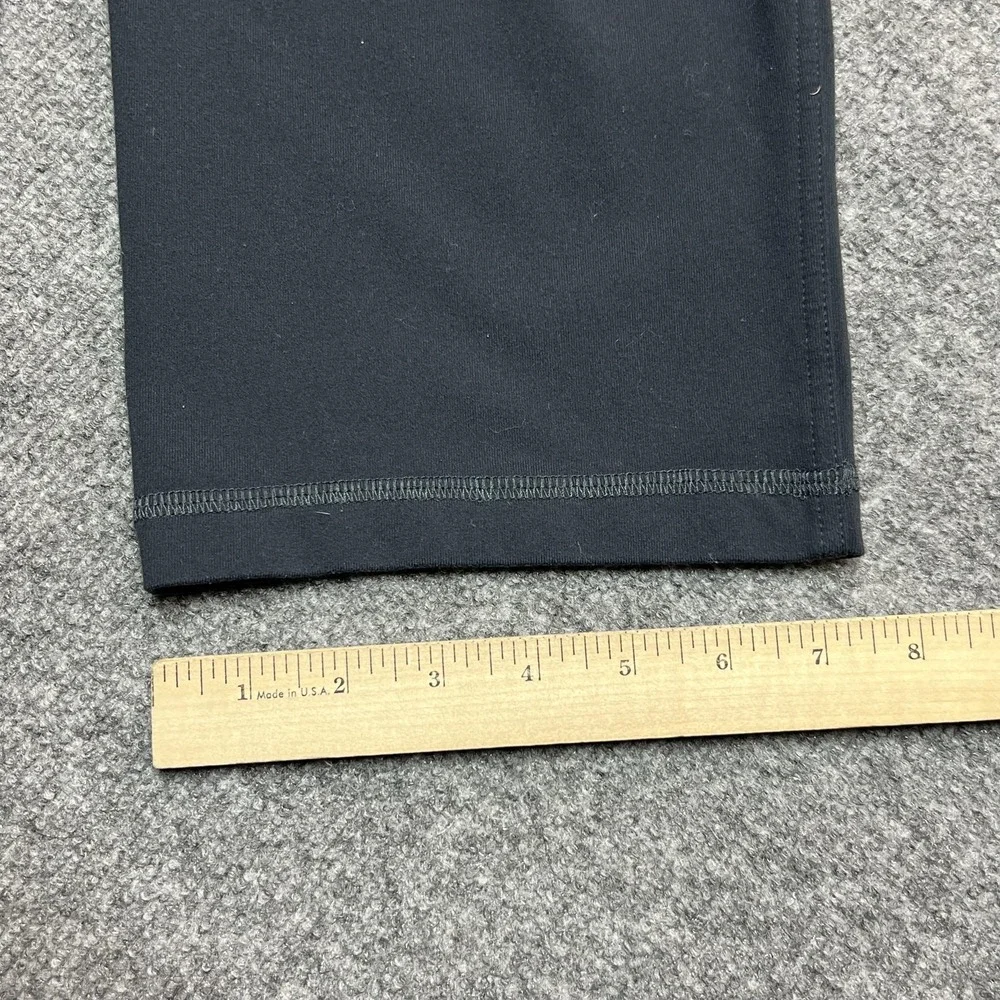 Lululemon Track Pants Mens M Black Jersey Nylon Elastic Waist Zip Pockets Gym